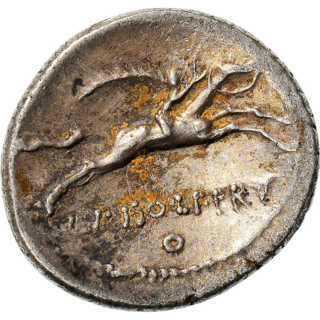 Acuñar, 
  
  Calpurnio Pisón Frugi, 
  
  Denario