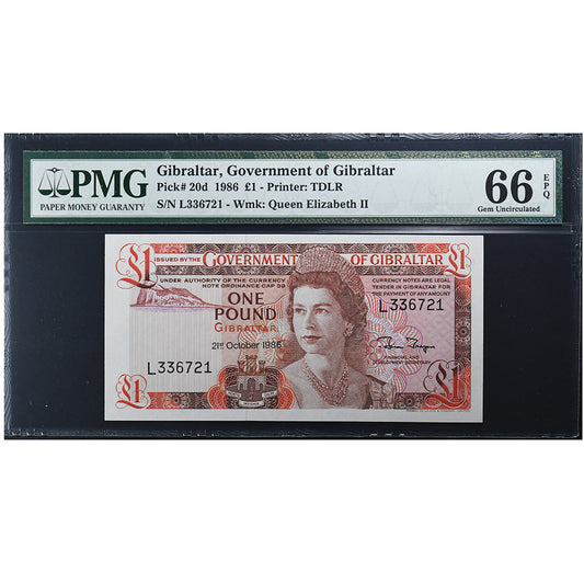 Gibraltar, 

1 libra, 

21/10/1986