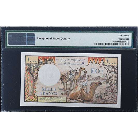 Yibuti, 
  
  1000 francos, 
  
  UNC 67 EPQ